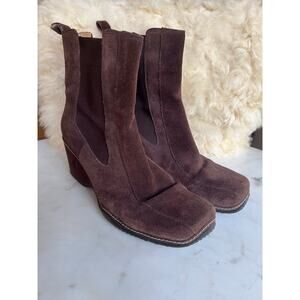 Rockport Waterproof Suede Brown Wedge Heeled Ankle Boots